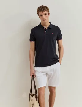 Polo slim fit de hombre en piqué de algodón - Lion of Porches - FashionsVida
