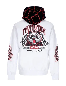 Felpa Cappuccio Uomo Triangle Panda Hoodie White - Propaganda - FashionsVida