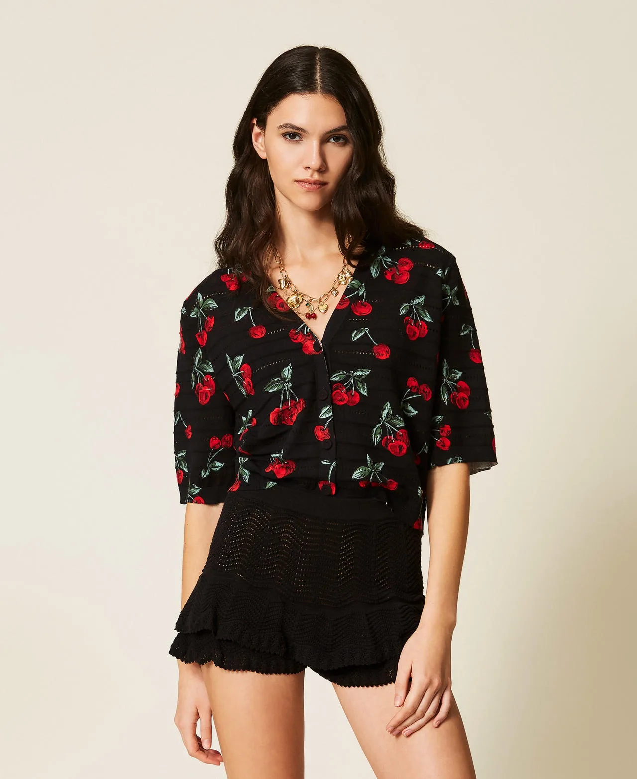 Short en maille avec volants - TWINSET - FashionsVida