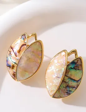 Gentle temperament, small fragrance, contrasting color, natural abalone shell earrings, niche light luxury and high-end earrings - Aliexpress - FashionsVida
