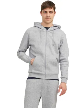 Mens Zip Up Hoodie Tracksuit - Grey Polycotton - Size Small - Kruze By Enzo - FashionsVida