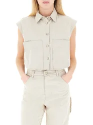 Gilet in cotone GRIGIO CHIARO S