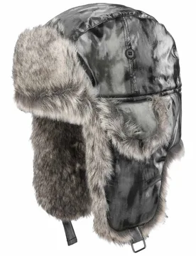Metallic Look Trapper Hat by - anthracite - Female - Size: L/XL (58-61 cm) - McBURN - FashionsVida