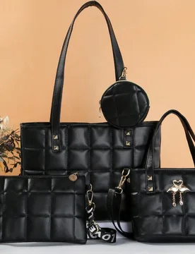 Juego de 4 bolsos de mujer - ¡Esencial de moda! Bolso de hombro, bandolera, bolso de mano y mini bolso, versátil, elegante y espacioso, adecuado par - Shein - FashionsVida