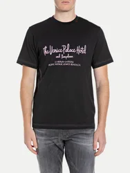 T-Shirt mit Frontprint Schwarz M