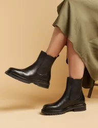 Leather Chelsea Ankle Boots Black female