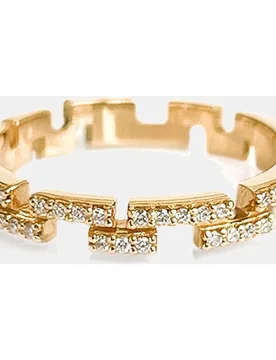 Anillo Small Brick de oro y diamantes - Sansoeurs - FashionsVida