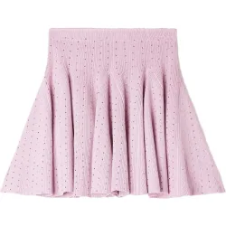 Falda skater corta de punto con strass
