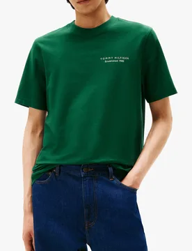 T-shirt imprimé en coton Vert XS Male - Tommy hilfiger - FashionsVida