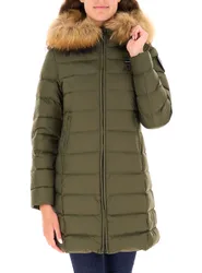 Piumino con pelliccia VERDE MILITARE L