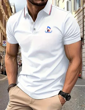 Polo Shirt Men Yoga Graphic Print Summer Casual Breathable Striped Collar High Quality Men's Short Sleeve T-Shirt - Aliexpress - FashionsVida