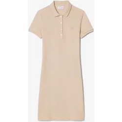 Vestido Polo de mujer de corte ajustado de minipiqué elástico de manga corta