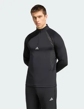 Felpa TECH APPAREL 1/4 zip S Black - Adidas - FashionsVida