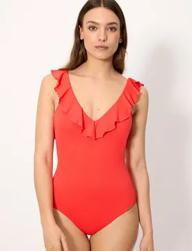 Bañador reductor con volantes micropiqué en copa b - Ysabel Mora - FashionsVida
