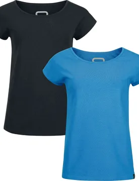 T-Shirt für Damen schwarz/blau "Double Pack T-Shirts" von - Frauen - female - RED by EMP - FashionsVida