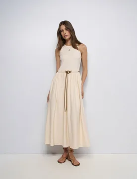 Vestido con mezcla de materiales de mujer - Salsa Jeans - FashionsVida