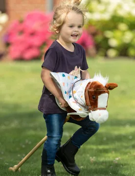 Decke Print HOBBY HORSING weiß Herzchen - HKM - FashionsVida