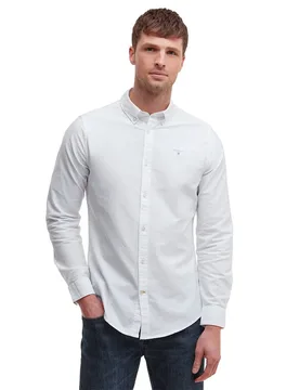 Camicia A Maniche Lunghe Oxtown White L - Barbour - FashionsVida