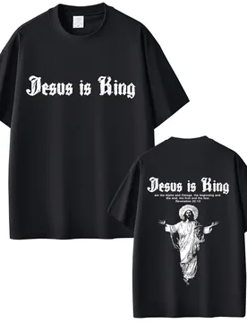 Jesus Is King Graphic T-shirt Christian Religious Short Sleeve T-shirts Summer Men Women Fashion Gothic Rock T Shirt Streetwear - Aliexpress - FashionsVida