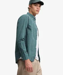 Superdry Herren Preppy Poplin Langarmhemd Green - Größe: M
