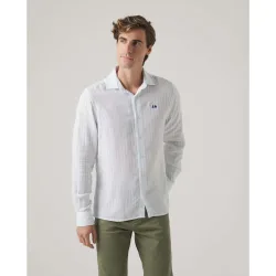 Camisa de algodón de hombre corte regular rayas