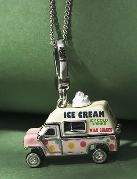 Pc Exquisitely Designed Ice-cream Cart Pendant With Diamond-Encrusted Enamel,Openable Design,Stylish Bag Charm,Necklace Gift - Aliexpress - FashionsVida