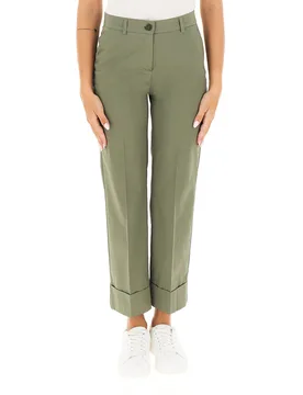 Pantalone wide leg VERDE MILITARE 46 - 2 LINKS - FashionsVida
