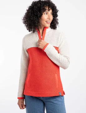 Isla Womens 1/4 Zip Colour Block Macaroni - - Size: 18 - Weird Fish - FashionsVida