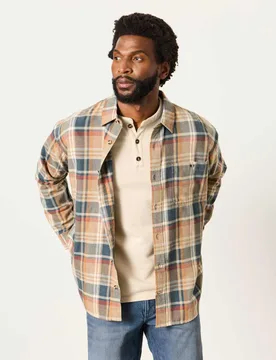 Pure Cotton Check Shirt Natural Mix male - Fatface - FashionsVida