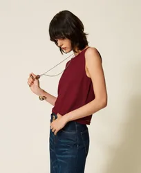 Twinset Top en maille avec franges