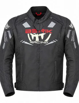 Giubbotto Moto Tessuto Tecnico 2.0 NJ-253302 Nero Bian taglia 56 - Berik - FashionsVida
