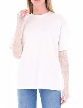 VICOLO T-shirt con pizzo PANNA UNI - VICOLO - FashionsVida