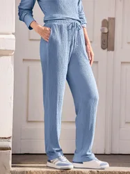 Jersey-Krepp-Hose Elegance - Indigo - female - Size: 21