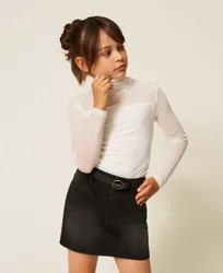 Twinset T-shirt col roulé en tulle