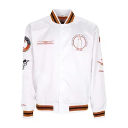 Giubbotto Bomber Uomo Ncaa Hometown Lw Satin Jacket Texlon White