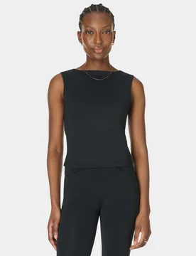 All Day Twist Back Bra Vest Top Black female - Sweaty betty - FashionsVida