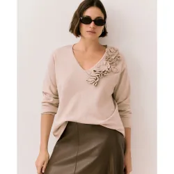 Jersey de mujer con el cuello pico