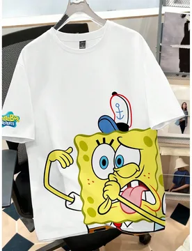 Camiseta casual de manga corta y cuello redondo con estampado de dibujos animados para hombres XXL - Shein - FashionsVida