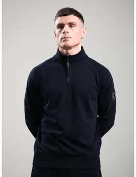 Mens Navy Siren Quarter Zip Sweatshirt - Male - Navy - Small - Marshall artist - FashionsVida