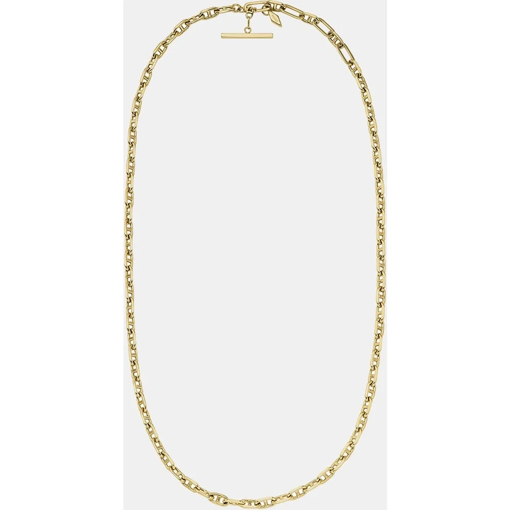 Collar de mujer con cadena de ancla heritage d-link de latón - Fossil - FashionsVida