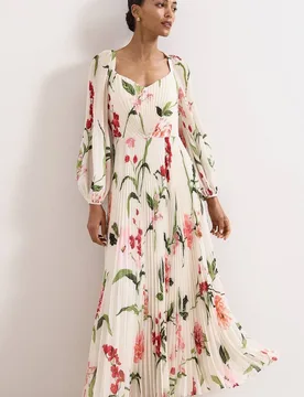 Women's Petite Reanna Pleated Maxi Dress in Off White Size: 18 - Off White - Size: 18 - Phase Eight - FashionsVida