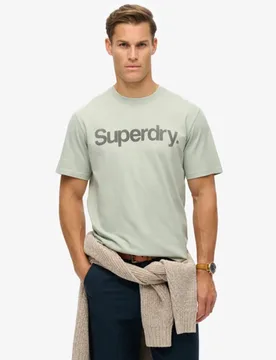 Superdry Herren Locker Geschnittenes Core City T-shirt mit Logo Hellgrau - Größe: S - 39.99 - FashionsVida