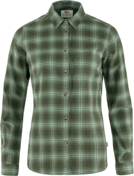 Chemise épaisse en coton biologique - Övik Flannel Shirt W Deep Forest Patina Green en Coton - Taille XS - Vert - Fjall Raven - FashionsVida