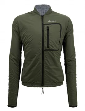 Giacca invernale gravel ALPHA T verde lana - Santini - FashionsVida