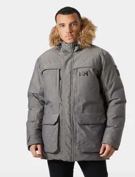 Men's Nordsjo Comfortable Urban Winter Parka Grey XL - Grey Melange - Male - Helly Hansen - FashionsVida