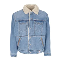 Giubbotto Jeans Uomo Go Vintage Denim Jacket Sanded Medium Wash