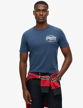 Superdry Herren Lässiges Vintage Tokyo T-shirt mit Logo Blue - Größe: M - 39.99 - FashionsVida