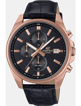 Reloj de hombre EFV-610ECL-1AUEF de piel negro - Casio - FashionsVida