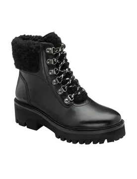 Women's 'Ingram' Leather Flat Ankle Boots in Black Size: 4 - Black - Size: 4 - RAVEL - FashionsVida