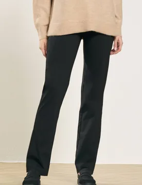 Women's Straight Leg Bengaline Trousers in Black Size: 14L - Black - Size: 14L - M&Co - FashionsVida